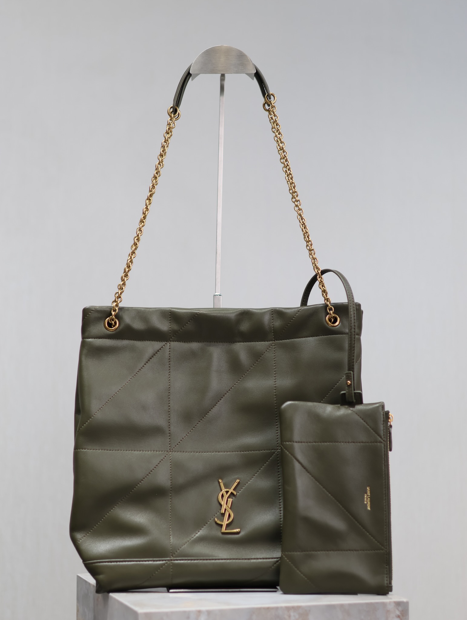 Ysl Pochon Handbag 781666 Green